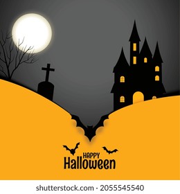paper style happy halloween card design