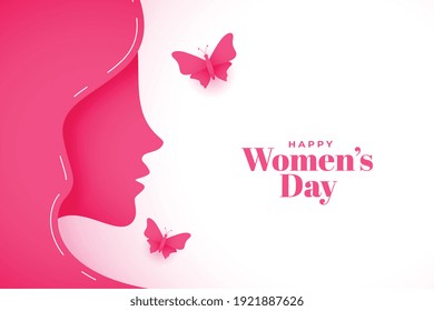 paper style happy women's day greeting design