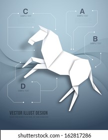 Paper style Illustration Horse