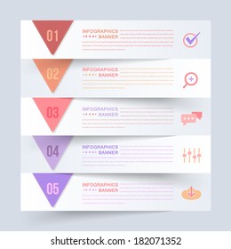 Paper Style Infographics Template and Web Elements