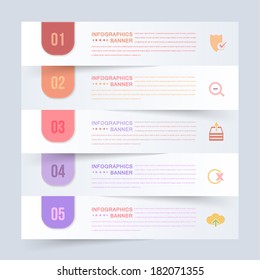 Paper Style Infographics Template and Web Elements