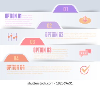 Paper Style Infographics Template and Web Elements