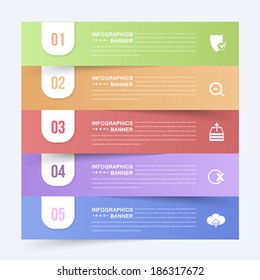 Paper Style Infographics Template and Web Elements