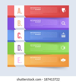 Paper Style Infographics Template and Web Elements