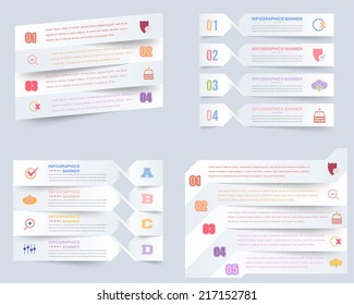 Paper Style Infographics Template and Web Elements 