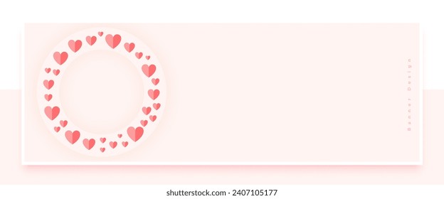 paper style love heart frame romantic banner with text space vector
