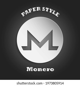 A paper style Monero logo on black background