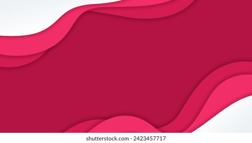 Paper style pink gradient wavy background vector design in eps 10