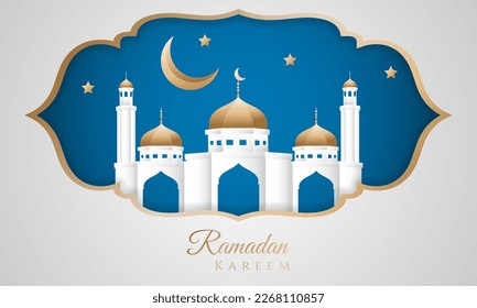 Paper style ramadan celebration background. - Vector.