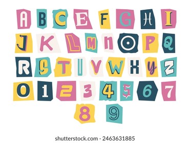 Paper Style Ransom Alphabet Set