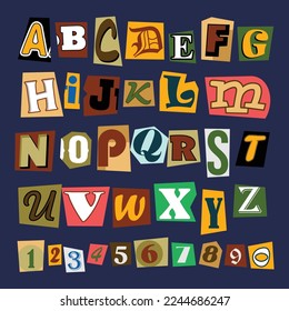 Paper style ransom note letter collection