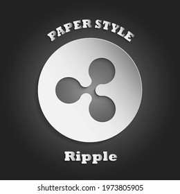 A paper style Ripple logo on black background
