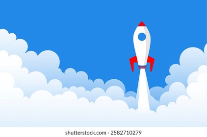 paper style rocket launch background for innovative business strategies vector