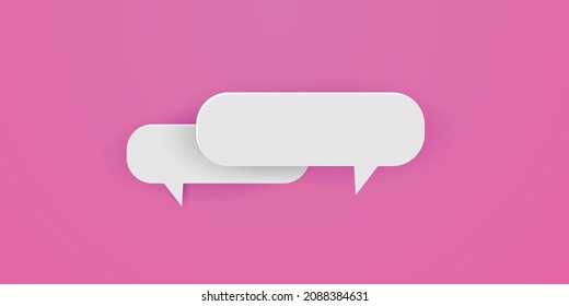 Paper style speech on pink background