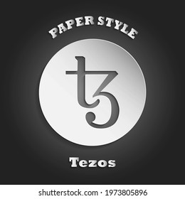 A paper style Tezos logo on black background