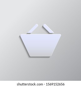 Paper style vector icon, basket, ecommerce, shop paper style, icon