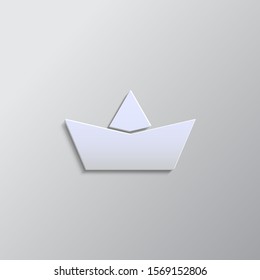 Paper style vector icon, boat, paper paper style, icon