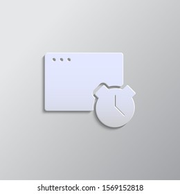 Paper style vector icon, business, clock, optimization paper style, icon