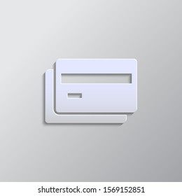 Paper style vector icon, card, credit, money paper style, icon