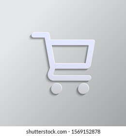 Paper style vector icon, cart, shopping paper style, icon