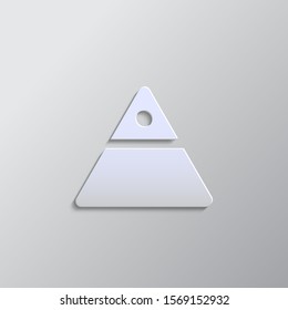 Paper style vector icon, finance pyramid paper style, icon