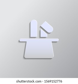 Paper style vector icon, hat, rabbit paper style, icon
