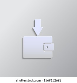 Paper style vector icon, incoming, money, salary paper style, icon