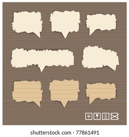 Paper style vector speech bubbles for the text