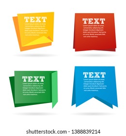 Paper styled banner template design in various color