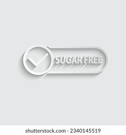 paper  sugar free vector icon No Sugar icon. 