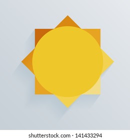 Paper Sun icon, Sun origami object, Vector illustration