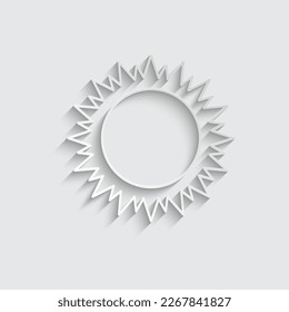 vector de icono de sol de papel. icono meteorológico