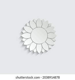 paper sunflower icon vector flower sign