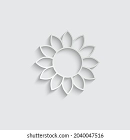 paper sunflower icon vector flower sign