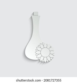 paper sunflower oil icon - vector
