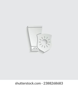 paper Sunscreen icon vector spf icon sun protection cosmetic cream Skin Protection
