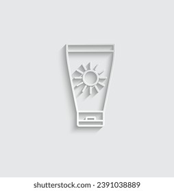 paper Sunscreen icon vector spf icon sun protection cosmetic cream Skin Protection