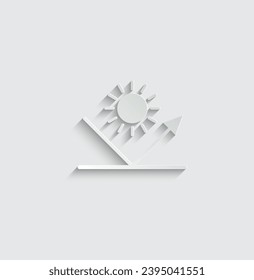 paper Surface reflection icon vector, sun resistant protection icon 