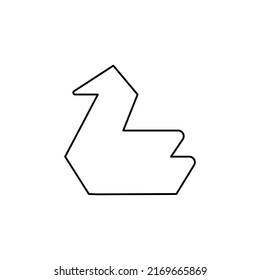 paper swan icon, vector illustration