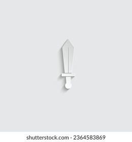 paper sword icon vector war sign