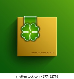 Paper tab in the form of leaf clover, St. Patrick's day background, Vector
