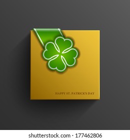 Paper tab in the form of leaf clover, St. Patrick's day background, Vector
