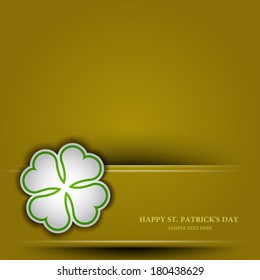 Paper tab in the form of leaf clover, St. Patrick's day background, Vector