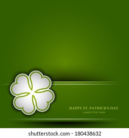 Paper tab in the form of leaf clover, St. Patrick's day background, Vector