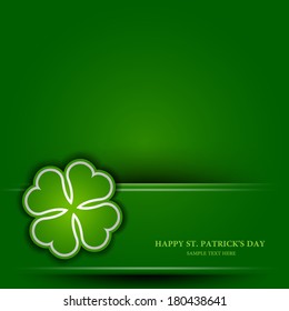 Paper tab in the form of leaf clover, St. Patrick's day background, Vector