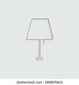 icono de lámpara de mesa de papel - vector
