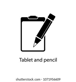 paper tablet and pencil icon. Element of minimalistic icon for mobile concept and web apps. Signs and symbols collection icon for websites, web design, mobile app on white background
