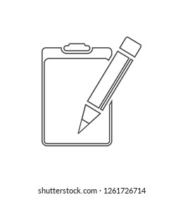 paper tablet and pencil icon. Element of web for mobile concept and web apps icon. Thin line icon for website design and development, app development
