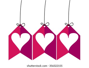 Paper tag with blank heart shape inside