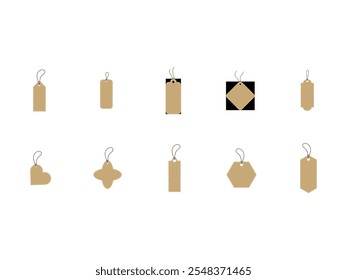 Conjunto de elementos de design de etiqueta de papel